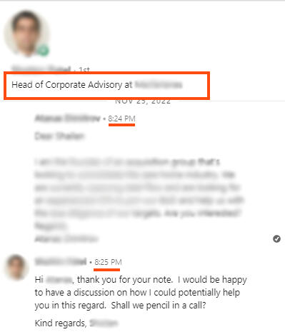 Head of Corporate advisory.